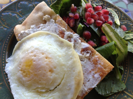 Farm Fresh Eggs, Rosemary Flatbread & Breakfast Salad Recipe via Tsiporah Blog
